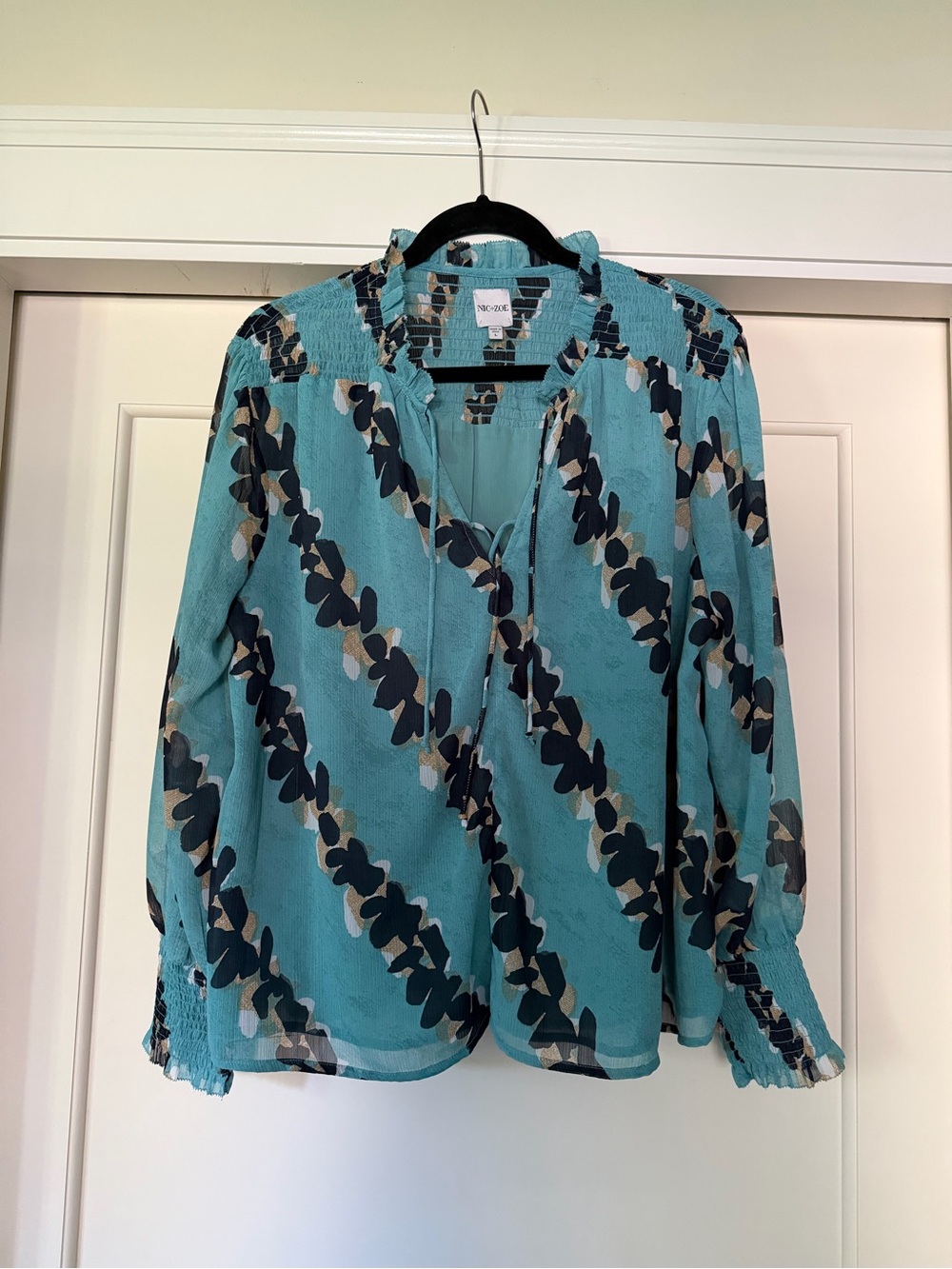 NIC+ZOE Rolling Reef Top — Aqua Multi, Size L